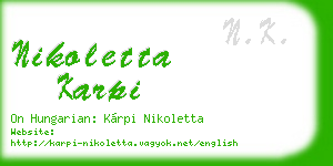 nikoletta karpi business card