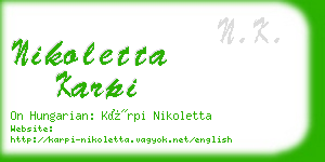 nikoletta karpi business card